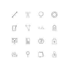 Education And Science simple linear icons set. Outlined vector icons