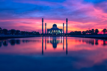 beautiful reflection mosque building