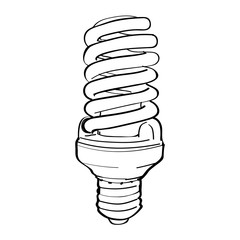 light bulb hand drawn sketch on white backgroud vector