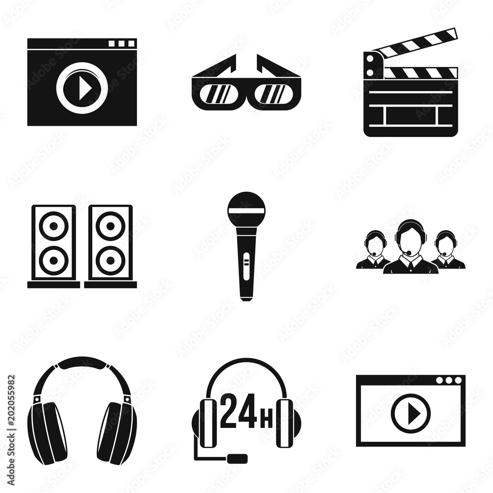 Poster mobile information icons set. simple set of 9 mobile information vector icons for web isolated on wh