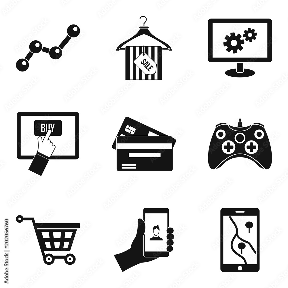 Poster mobile info icons set. simple set of 9 mobile infor vector icons for web isolated on white backgroun