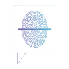 speech bubble with fingerprint access vector illustration design