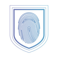 Fototapeta na wymiar shield with fingerprint access vector illustration design