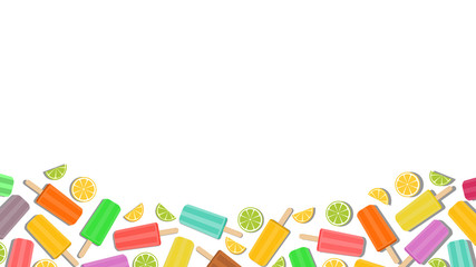 Colorful ice cream or popsicle with copy space for text. Vector illustration in flat style design