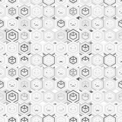 Abstract seamless pattern of hexagons and triangles.