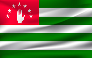 abkhazia flag background with cloth texture. abkhazia Flag vector illustration.