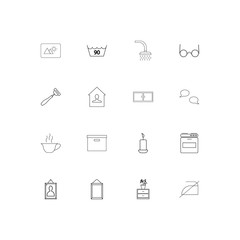 Home Appliances And Equipment simple linear icons set. Outlined vector icons