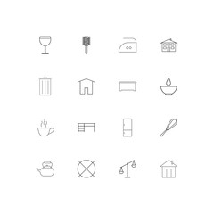 Home Appliances And Equipment simple linear icons set. Outlined vector icons