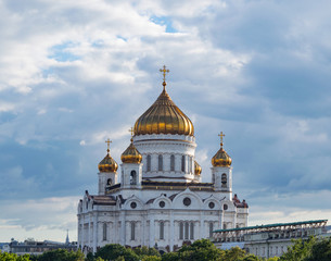Cathedral of Christ the Saviour in summer, famous religious place and ancient architectural monument