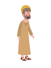 apostle of Jesus with halo character vector illustration design