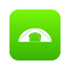 Dome tent for camping icon digital green for any design isolated on white vector illustration