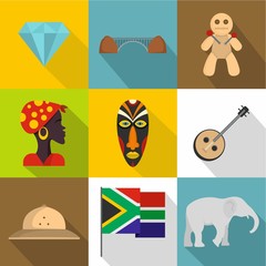 RSA icons set. Cartoon set of 9 rsa vector icons for web isolated on white background