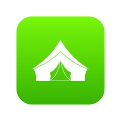 Tent with a triangular roof icon digital green for any design isolated on white vector illustration