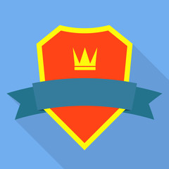 Royal shield icon. Flat illustration of royal shield vector icon for web