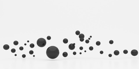 Abstract of black sphere on glossy background.3d rendering