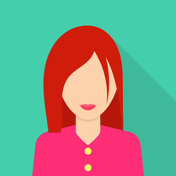 Woman icon. Flat illustration of woman vector icon for web