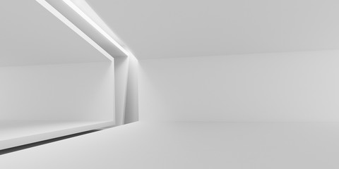Abstract of white architectural space,Concept of minimal futuristic interior style.3D rendering
