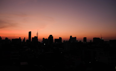 Obraz na płótnie Canvas Sunset over the city