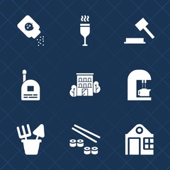 Premium set with fill icons. Such as japan, bottle, plastic, child, communication, container, salmon, house, baby, lawyer, fish, wineglass, estate, law, talc, justice, health, boy, skin, sand, glass