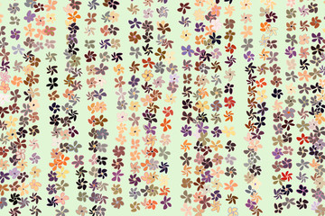 Color flower illustrations background, hand drawn. Graphic, vector, sketch & drawing.