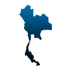 Thailand map in geometric polygonal,low poly. Vector illustration.
