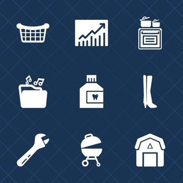 Premium set with fill icons. Such as meat, progress, graphic, food, staple, barn, farming, hygiene, oven, dental, stove, white, barbecue, market, grill, graph, cook, business, wrench, wood, spanner
