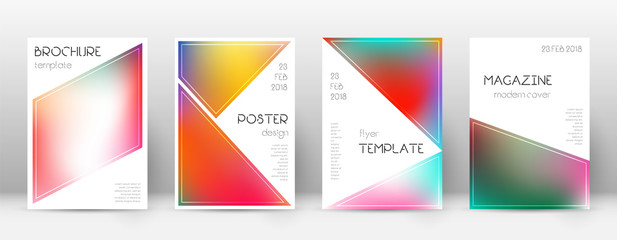 Fototapeta premium Flyer layout. Triangle majestic template for Brochure, Annual Report, Magazine, Poster, Corporate Presentation, Portfolio, Flyer. Beautiful bright cover page.