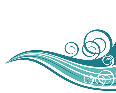 Water wave, vector illustration of abstract green wave for logo, website, brochure and print template design.