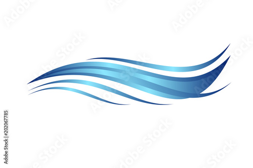 Abstract Water Wave Vector Illustration Of Blue Waves On
