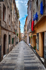 Fototapeta na wymiar Alley in the city of Sassari