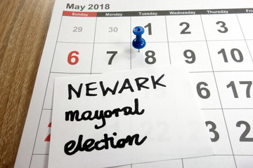 Newark mayoral election date marked on calendar - 8 may 2018