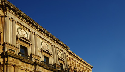 Detail of Carlos V Palace in la Alhambra, Granada. Spain.