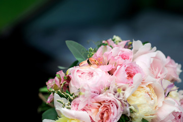wedding bouquet with white and pink flowers
