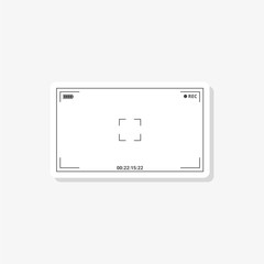 Camera viewfinder sticker, simple vector icon