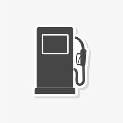 Gas pump sticker, Gasoline and diesel fuel symbol, simple vector icon