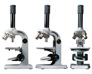 A set of old microscopes