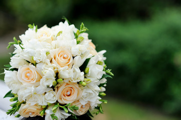 Bouquet of a bride. Beautiful wedding bouquet. 