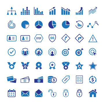 Premium flat icons, signs and symbols. Set of industry, business, finance, people. 