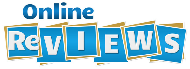 Online Reviews Blue Blocks Text 