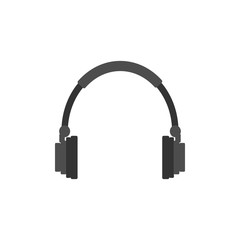 Headphones icon. Vector illustration, flat design.