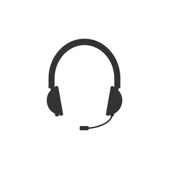Headphones icon. Vector illustration, flat design.