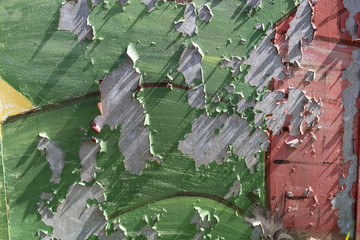 Background: Color breaks from decaying metal surface
