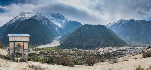 view uf lower pisang from upper pisang nepal