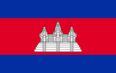 Naklejka premium Flag of Cambodia. Vector. Accurate dimensions, element proportions and colors.