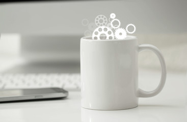 tazza, ingranaggi, ruote dentate, lavoro, lavorare, 