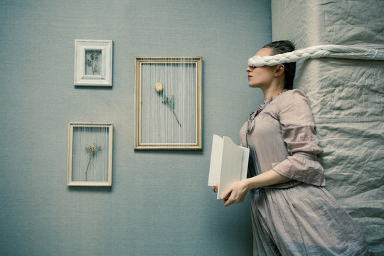 woman having a dream of freedom 