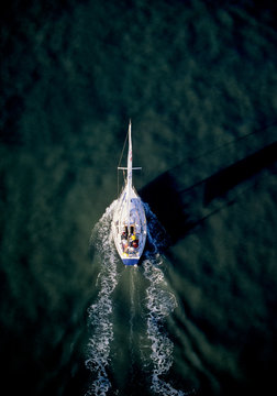 Sailing Boat From Above 