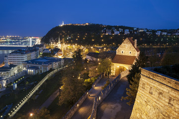 View of Budapest and the Danube river from Gellert hill