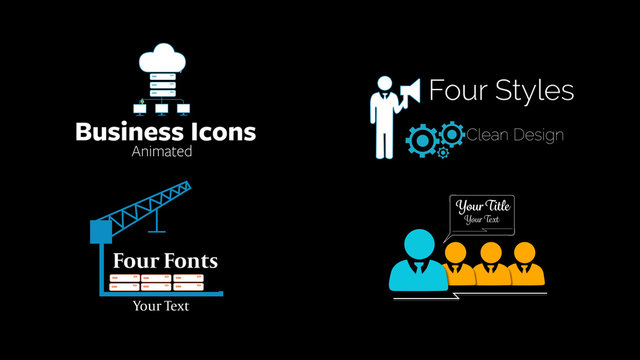 Business Icons with Text