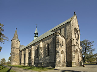 Fototapeta na wymiar Church of Saint Nicholas in Zarnow village. Lodz Voivodeship. Poland